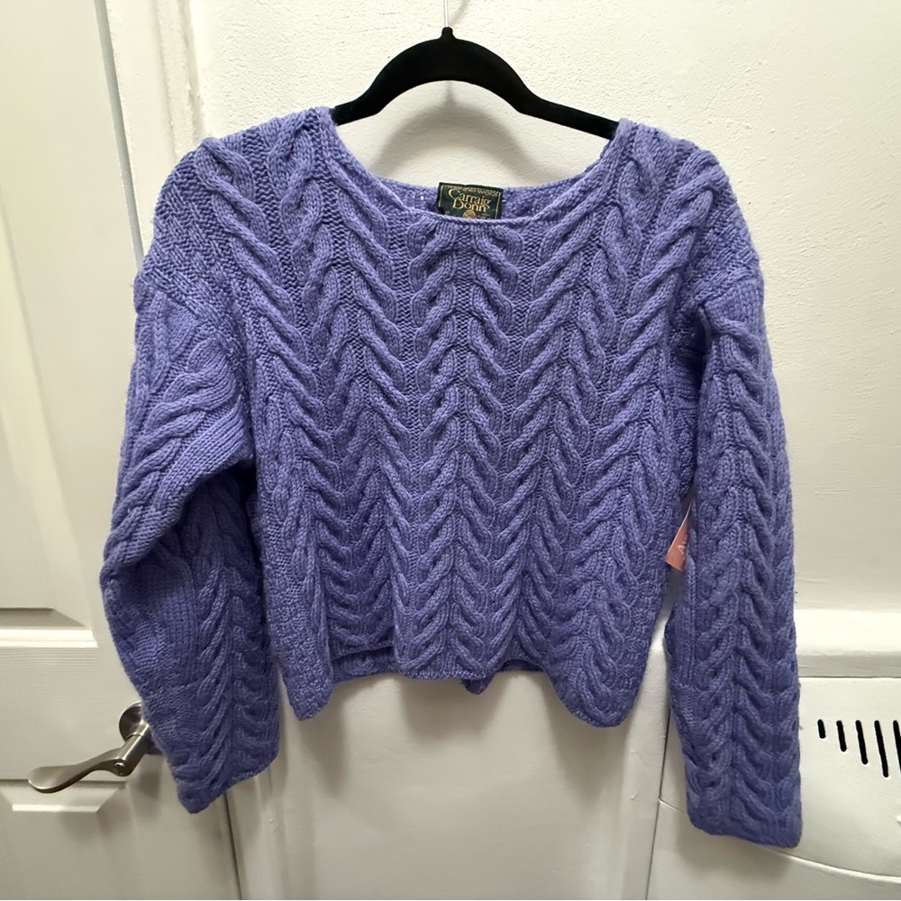 Vintage Lilac Cable Knit Sweater 100% wool